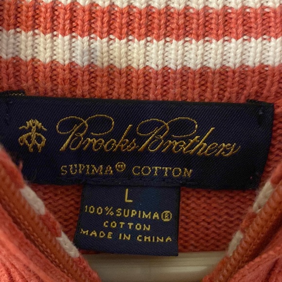 Brooks Brothers Men’s Salmon 1/4 Zip Sweater - L - Picture 4 of 8
